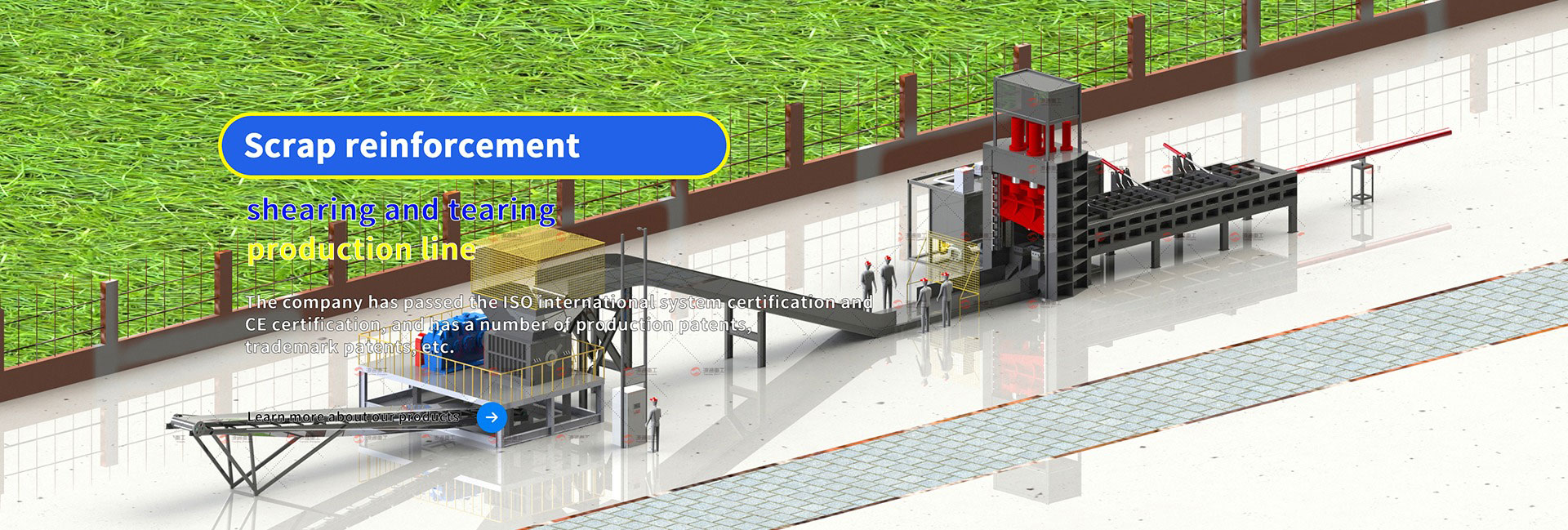 Scrap metal shearing production line