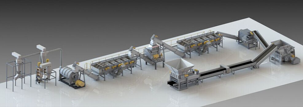 HDPE/LDPE/PP waste plastic film cleaning, shredding and recycling production line